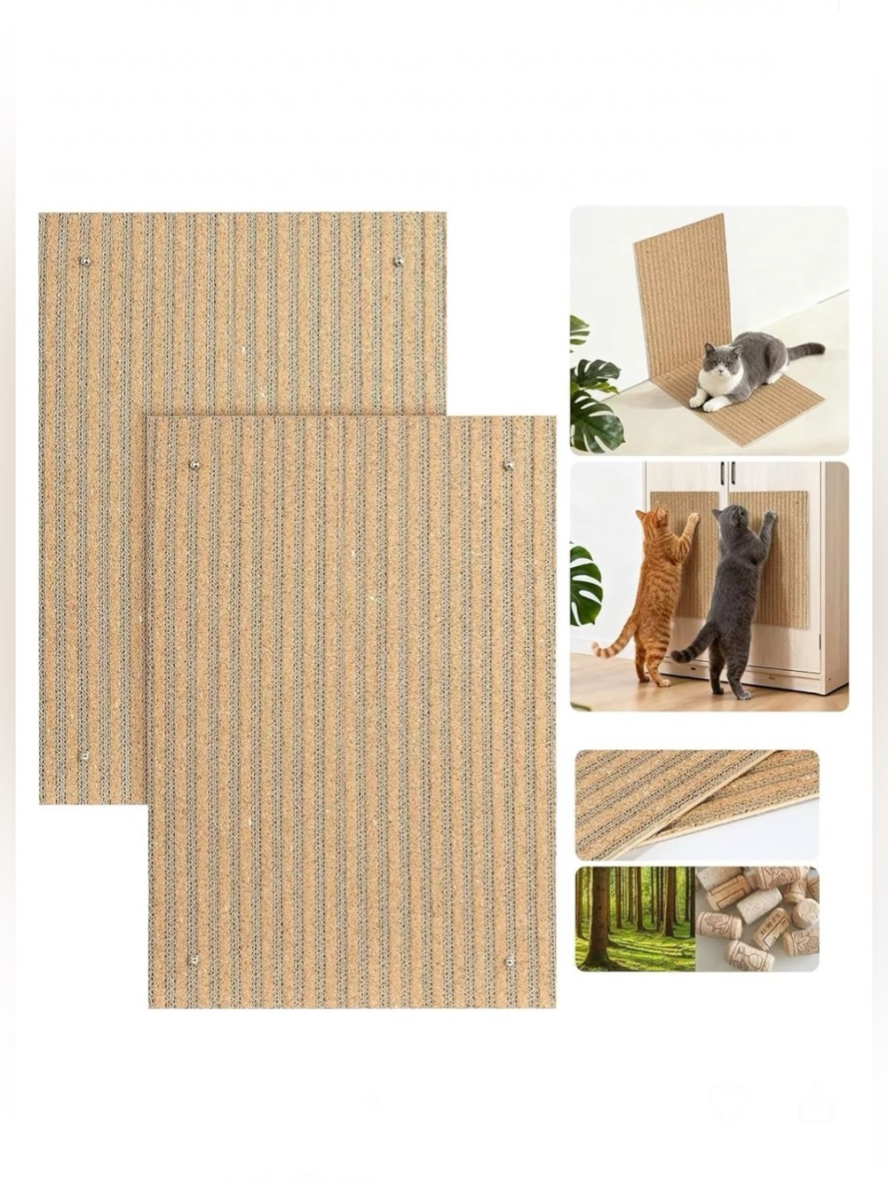 Natural Cork cat Scratch pad for Cats-cat Scratching Posts-cat scratchers for In